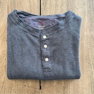 True Grit Softest Cotton Model Melange
Slub Waffle Long Sleeve Henley